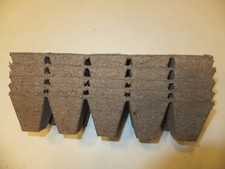 100 Cells Jiffy Strips peat pots -10 cells per strip - fills 2 seedling flats