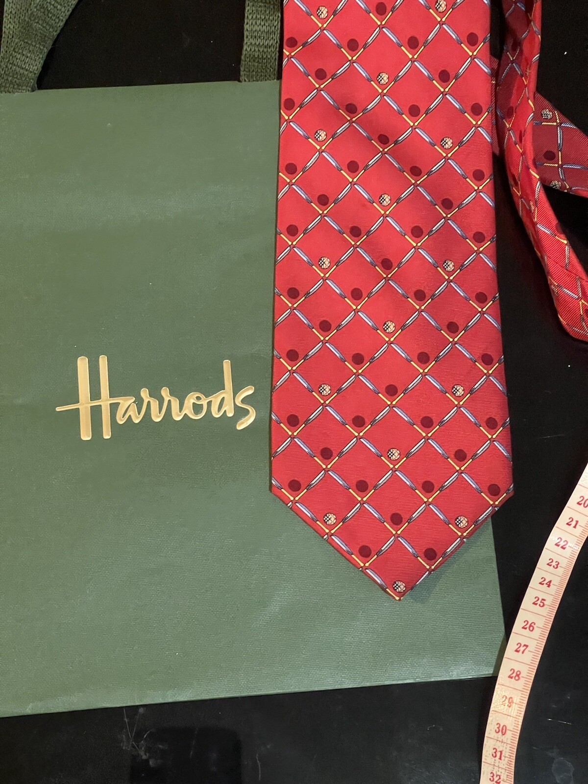 Burberry London Vintage Tie BNWTO +gift Bag Colour Red With Nova Check Max Italy