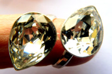 Bague En Cristal De Roche Naturel - Taille 59 - Argent Massif 925 - Forme Marquise - Neuf Étiqueté