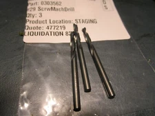 (3) #29 HSS 135° Steam Tempered Finish Screw Machine Drill