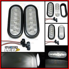 2 6 Oval White Led Back Upreverse Light Grommet Trailer Truck Fleet