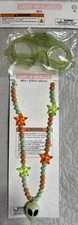 Light Up Green w/Orange Alien Glasses  Necklace Flashing Quick, Slow or Solid