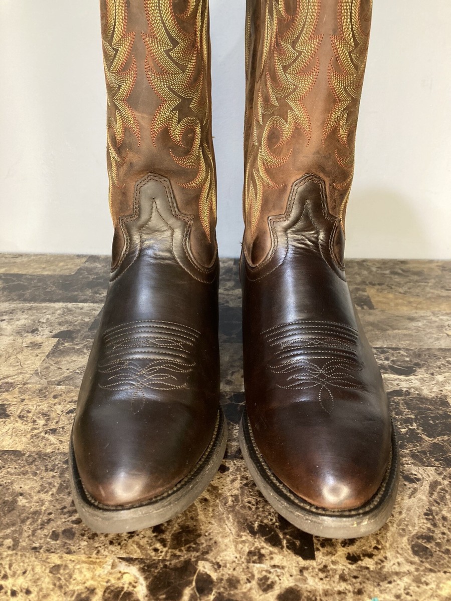 Justin Brown leather cowboy boots with a western vibe mens size 10D $_12.JPG?set_id=880000500F main image 4