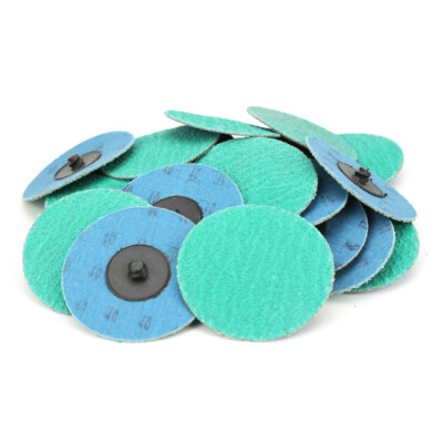 100 Pack - 3'' 40 Grit Zirconia+Grind Aid Quick Change Sanding Discs Type R Roloc