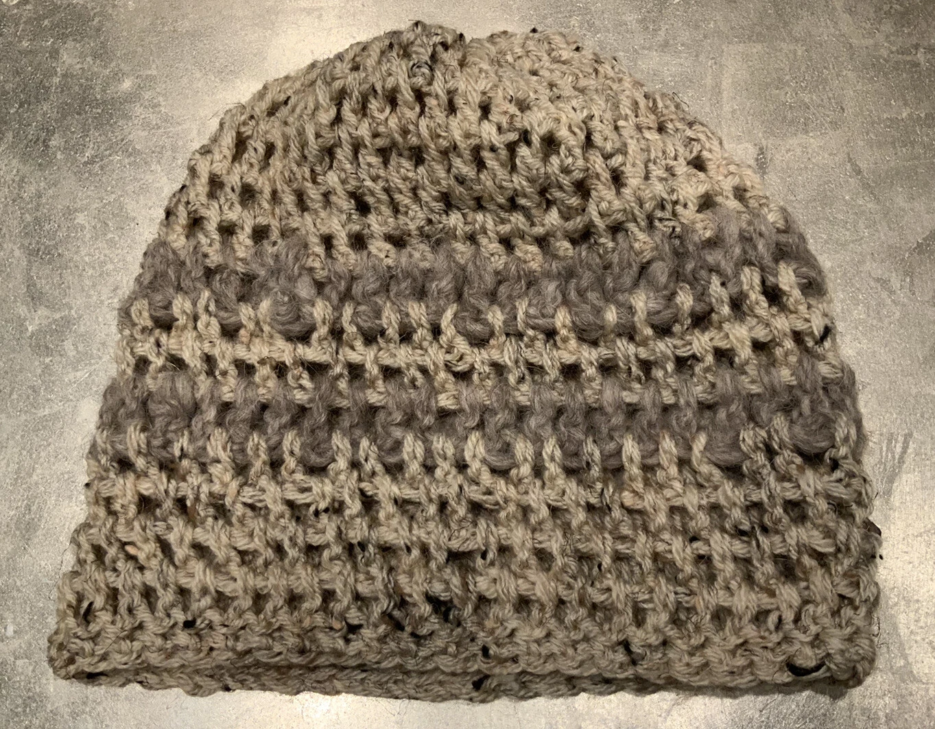 Gray Natural Knit Outdoor Beanie Hat One Size