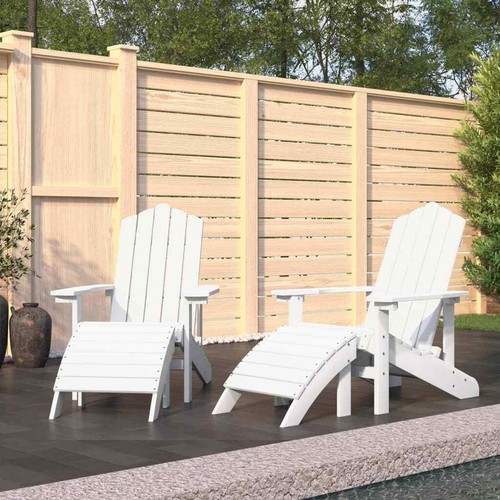 KOMFOTTEU Sedia alta da giardino con poggiapiedi, sedia Adirondack in