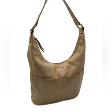 American Leather Jasper Jerra Hobo Bag Tan Textured Finish