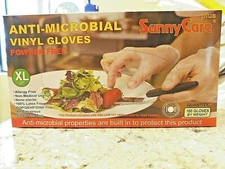 2/SunnyCare XL Vinyl Gloves Extra Large ( powder-free ) ( box of 100 gloves) 