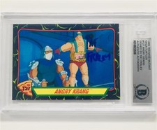 Ninja Turtles PAT FRALEY voice of "Krang" signed 1989 Topps TMNT card ~ BAS BGS