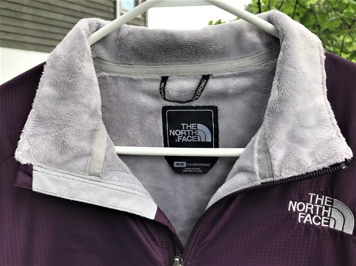 North Face Jacket Womens Size M Purple Fleece Lined Full Zip