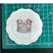 Raggedy Ann & Andy Slice of Cake 4.5" Plastic Toy Plate Dish Saucer Single Dish
