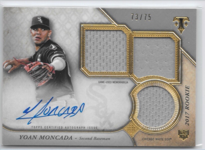 2017 Topps Tribute Yoan Moncada #RPA-YM (Auto, Patch Rookie) | eBay