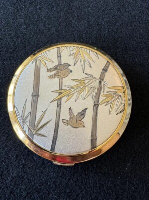 Original Chokin Collection Compact Mirror Birds & Bamboo Unique Signed