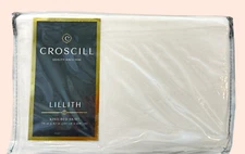 Croscill Lillith King Bed Skirt 79" x 82" 100% Cotton Drop 15.5" White Dove