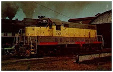 U.S. Sugar Corporations GP-7 #756 Train Mill Shop Clewiston Florida Postcard