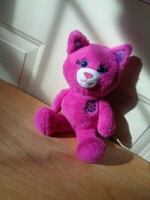 BUILD A BEAR PINK KITTY CAT CHATON ROSE MAKE A WISH ON A HEART PLUSH DOLL FIGURE