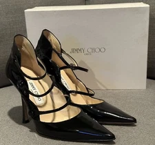 Jimmy Choo Strappy Patent Leather Pumps Heels Size EUR 38 1/5 US 8.5