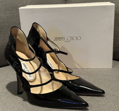 Jimmy Choo Strappy Patent Leather Pumps Heels Size EUR 38 1/5 US