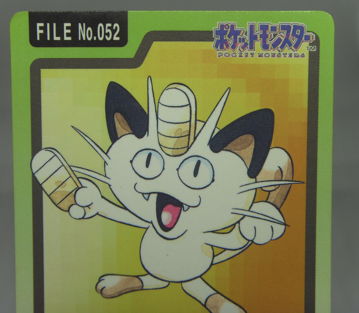 Japanese Pokemon Bandai Carddass 1997 File No. 052 Meowth Card