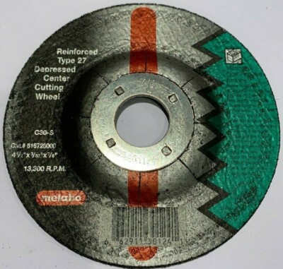 Metabo 4 1/2 x 3/32 x 7/8 Inch C-30S Masonry Cutting Wheel 616728000 Type 27