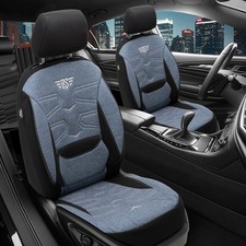 2x Sitzbezüge passend für Seat Altea ab 2004-2015 (Schwarz-Blau) | PRIME