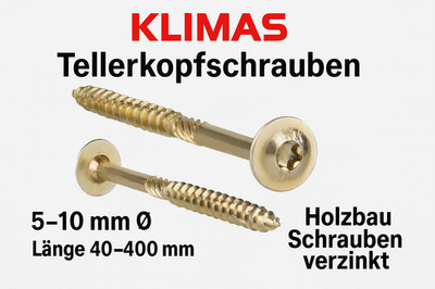 Klimas WKCP Tellerkopfschrauben 5 10 mm | 40 400 mm | gelb/weiß verzinkt