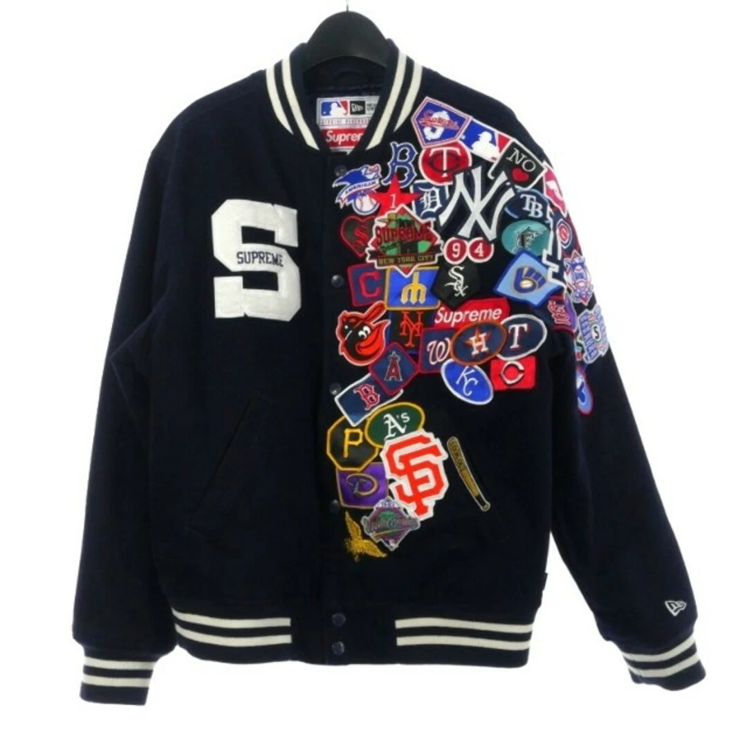 Veste universitaire Supreme New Era 20SS MLB emblème stade blouson M bleu marine occasion ac3f0