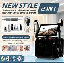 Mecavie 2IN1 Diode  Pico Laser Ice Cooling Hair Tattoo Removal Salon Machine CE