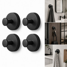 4 Pack Stainless Steel Suction Cup Hooks Heavy Duty No Drill Bathroom Towel Wall