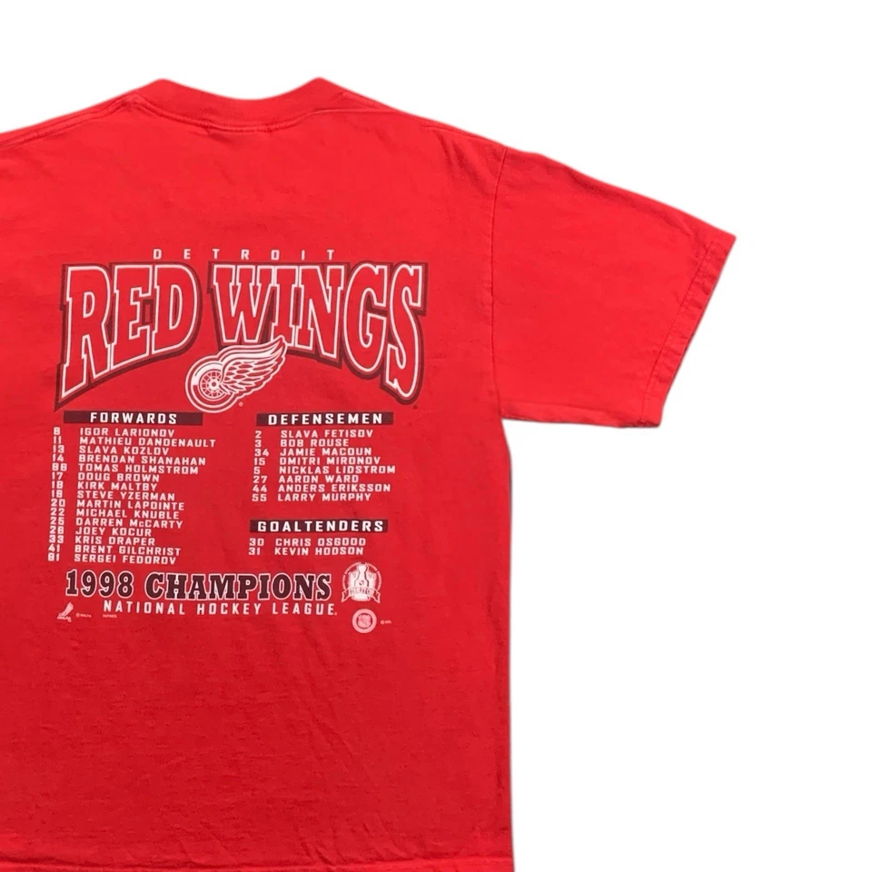 Vintage 90s Detroit Red Wings NHL Hockey T Shirt Size Large - Image 4 of 4