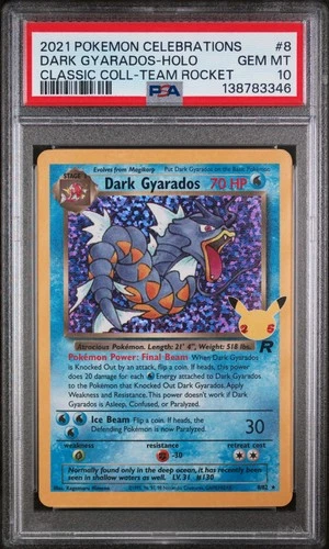 2021 POKEMON CELEBRATIONS CLASSIC COLL #8 DARK GYARADOS-HOLO PSA 10