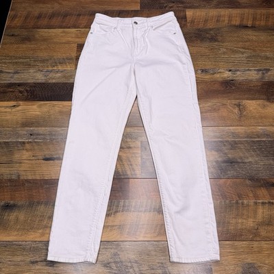 American Eagle Mom Jeans Womens 2 Regular White High Rise Stretch