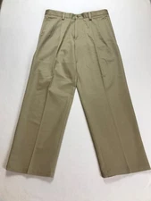 Dockers Classic Fit Mens Pants Trousers Khaki 34x29.5 Pleated Cotton