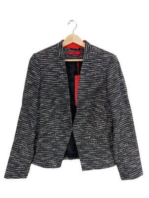 HUGO BOSS Strickblazer Damen Blazer Gr. DE 40 hellgrau Business-Look