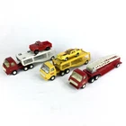 VTG 70s Tonka LOT Mini Car Hauler 9.5" Yellow Red Cab Trailer & Fire Truck 11"