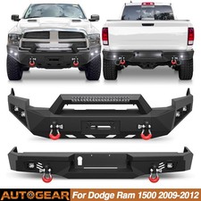 For 2009-2012 Dodge Ram 1500 Steel Black Front Or Rear Bumper W/led Lights