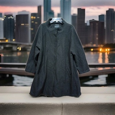 Cynthia Rowley 100% Wool Coat Women's Size 1X Stand Collar Snap Up