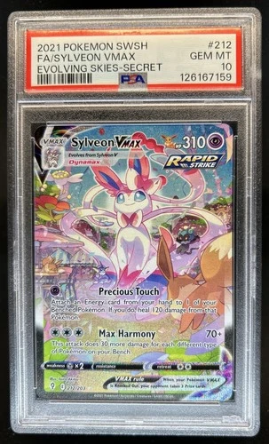 2021 Pokemon SWSH Evolving Skies Sylveon VMAX #212/203 PSA 10 GEM MINT