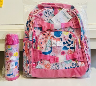 Pottery Barn Kids Mackenzie Pink Sasha s Garden large backpack+17oz water bottle