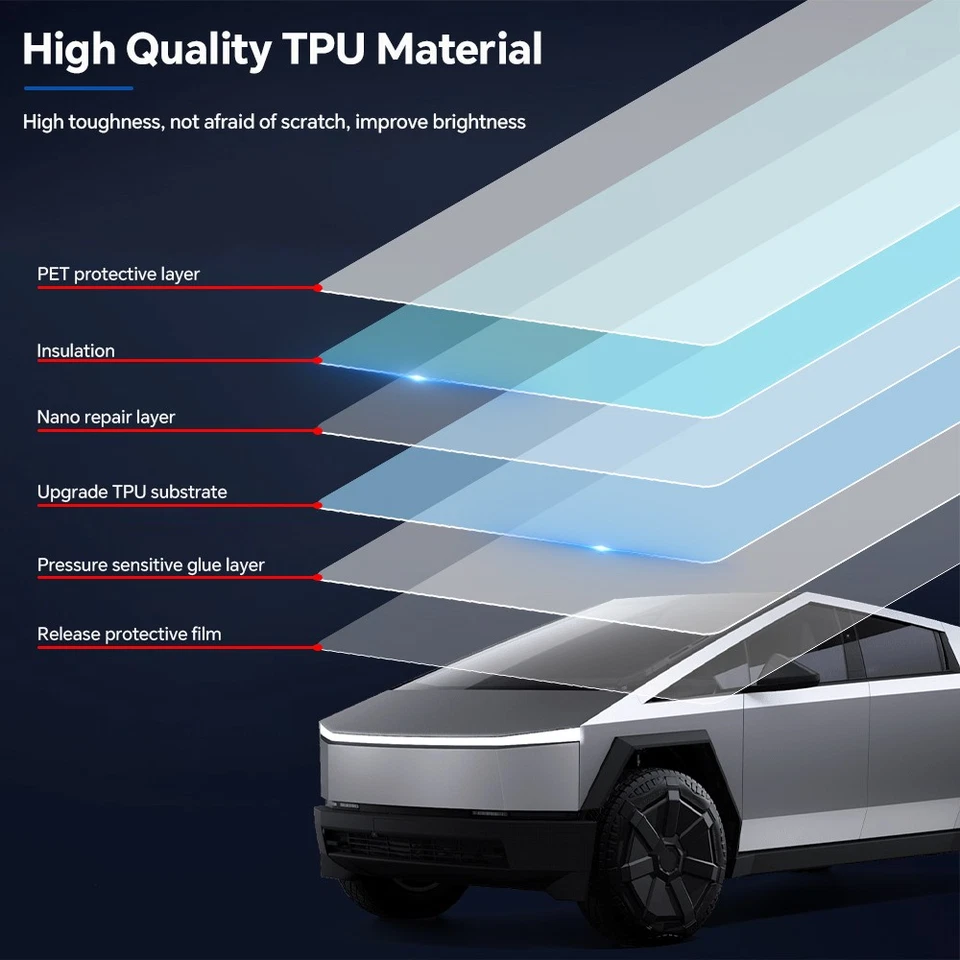 8.5Mil Matte PreCut PPF For Tesla Cybertruck 2024 Full Vehicle Paint Protection - Image 4 of 4