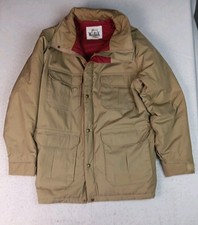 VTG Woolrich Mens Medium Chore Barn Coat Tan Beige Late 60s Jacket Made In USA