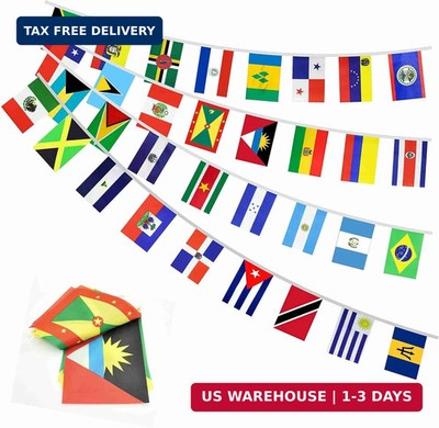 Latin America Flags Banner Small Latino String Bunting Flags Decor 33 Countries 