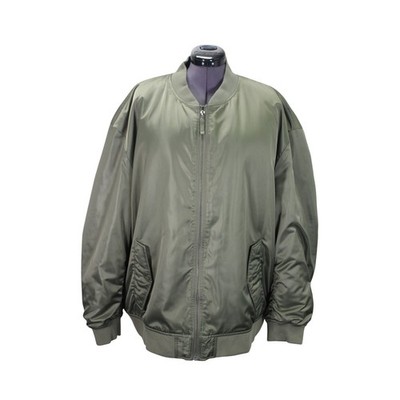 Gap Bomber Jacket Men's XXL Green Satin Full Zip Relaxed Fit Casual Outerwear