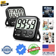 2 Pack Digital Timer for Kids, Magnetic Countdown Kitchen Timers for Cooking,...