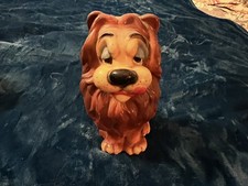 VTG 1971 Sleepy EYE Plastic LION Piggy COIN Bank Figure TOY Big SAD Eyed Vinyl