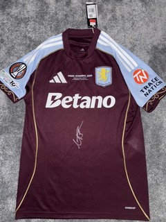 MAGLIA UFFICIALE FIRMATA UNAI EMERY ASTON VILLA 25/26 EUROPA LEAGUE WINNERS PROOF