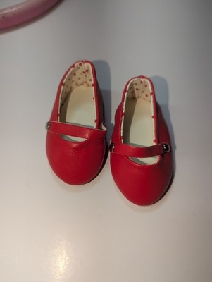 Doll Clothes 18'' Red Flats with Strap Shoes Fits American Girl Dolls
