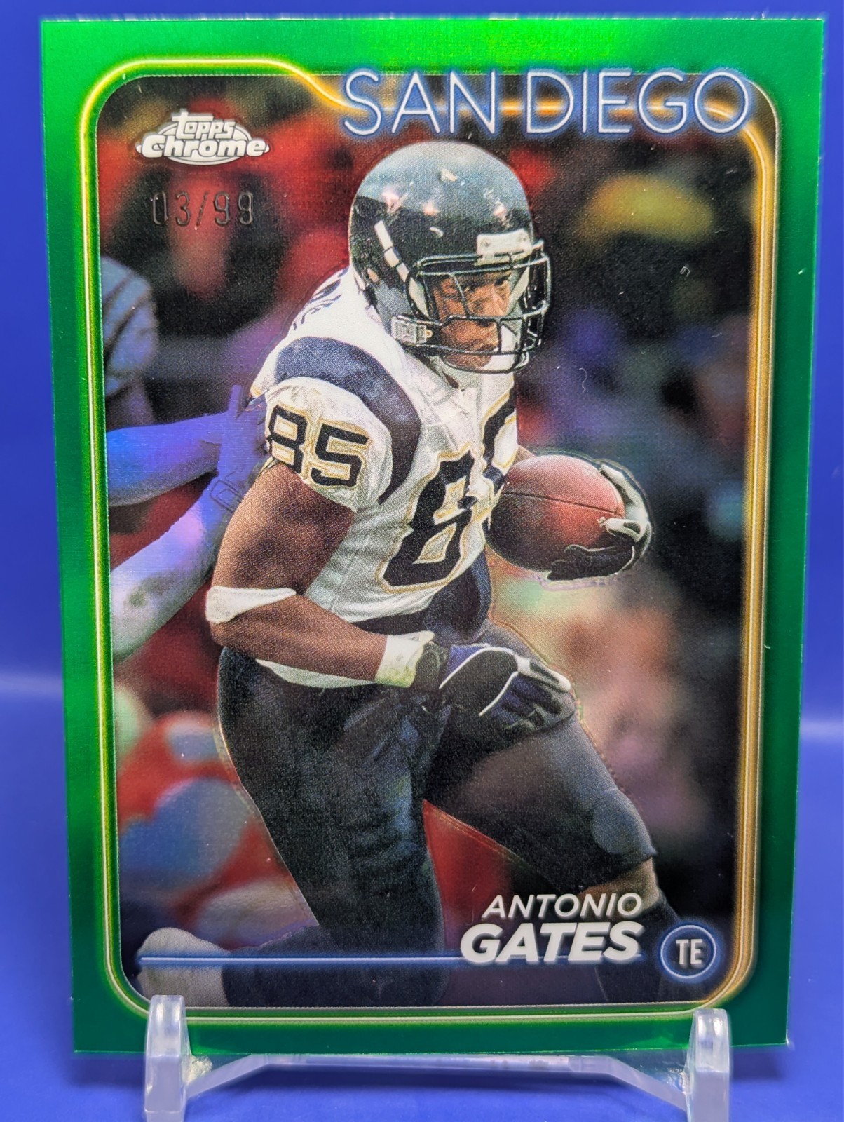 Antonio Gates /99 2024 Topps Chrome Football SP Green Refractor #173