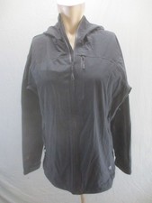 Mountain Hardwear Size M Womens Black Hooded Pockets Full Zip Windbreaker 675