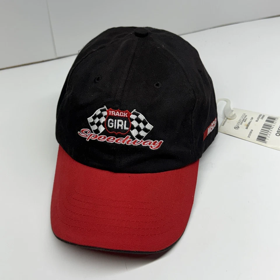 Gorra Track Girl Speedway con correa trasera para mujer talla única negra roja NASCAR Racing Foto 3 de 4